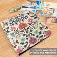 thumbnail image 4 of FORMRS 3 Ring Photo Album 4"x6" Self Adhesive Large Capacity PU Leather Cover, Beige Red Floral, 4 of 8