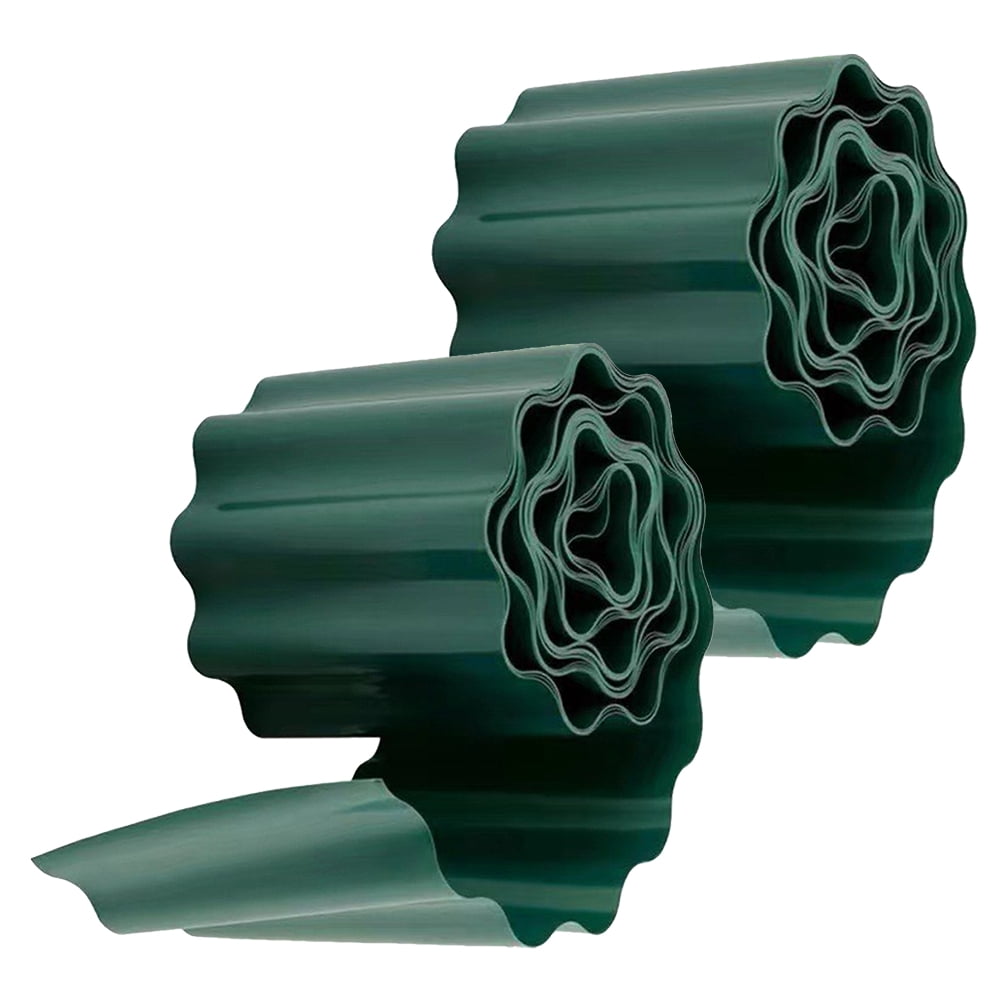 Garden Landscape Edging Border Made of Plastic in Dark Green for Decoration 2 Rolls 33.06ft Each