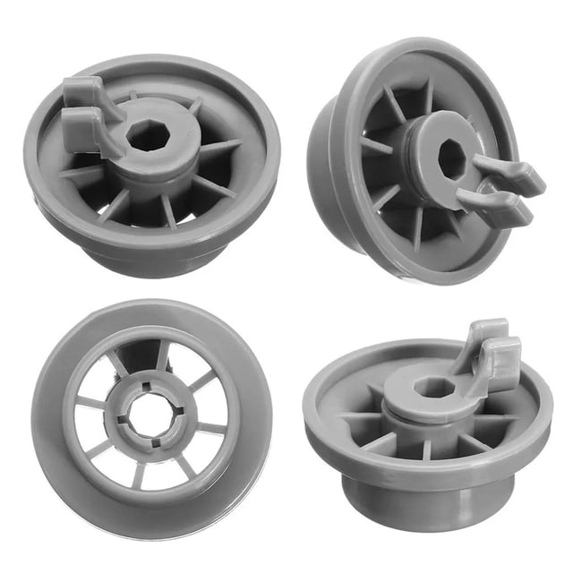 4 Piece Dishwasher Rack Wheels, Replacement Lower Basket Rollers, Universal Repair Kit for Home Appliances, Smooth Gliding Durable Plastic Wheels, Easy Setup