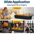 thumbnail image 2 of SPECSTAR 40,000 BTU Tabletop Propane Fire Pit, 30-inch Outdoor Rectangular Fireplace with Glass Rocks, Wind Glass Shield, Bottom/Side Mounted Fire Bowl Smokeless for Patios, 2 of 8