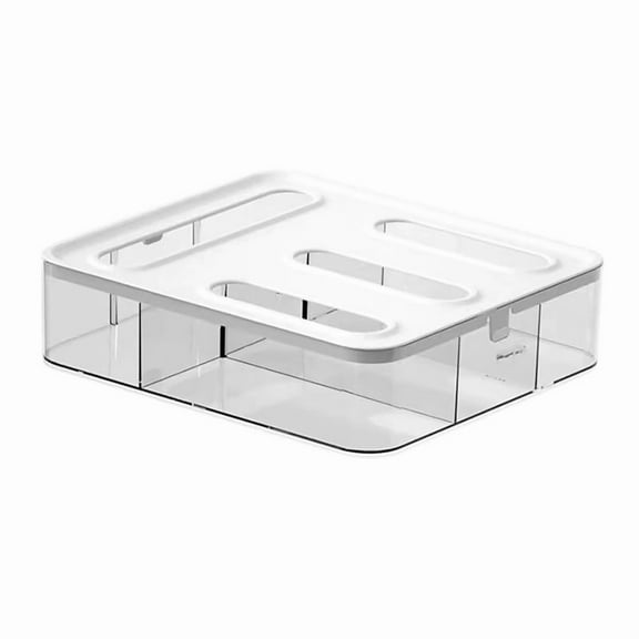 Kitchen Wrap Dispenser Organizer Box for Cling Wrap, Sandwich Bags - Space Saving Drawer Insert for Home Organization