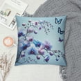thumbnail image 2 of GOSMITH  Orchid Throw Pillow Covers Flowers Beautiful Butterflies Square Pillow Cases for Decorative Cushion Bed Couch Sofa Blue, 2 of 5