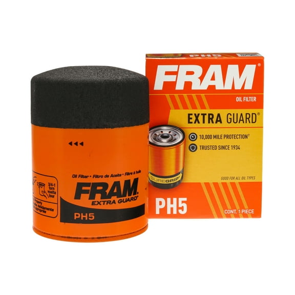 FRAM Extra Guard Oil Filter, PH5, 10K Miles, Replacement Oil Filter Fits Select Vehicles