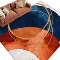 thumbnail image 2 of Navy Blue Burnt Orange Area Rug 6x9 FT, Non Slip Living Room Throw Carpet, Boho Art Modern Geometric Washable Soft Large Floor Carpet Non-Shedding Rug for Bedroom Dining Room Play Room, 2 of 9