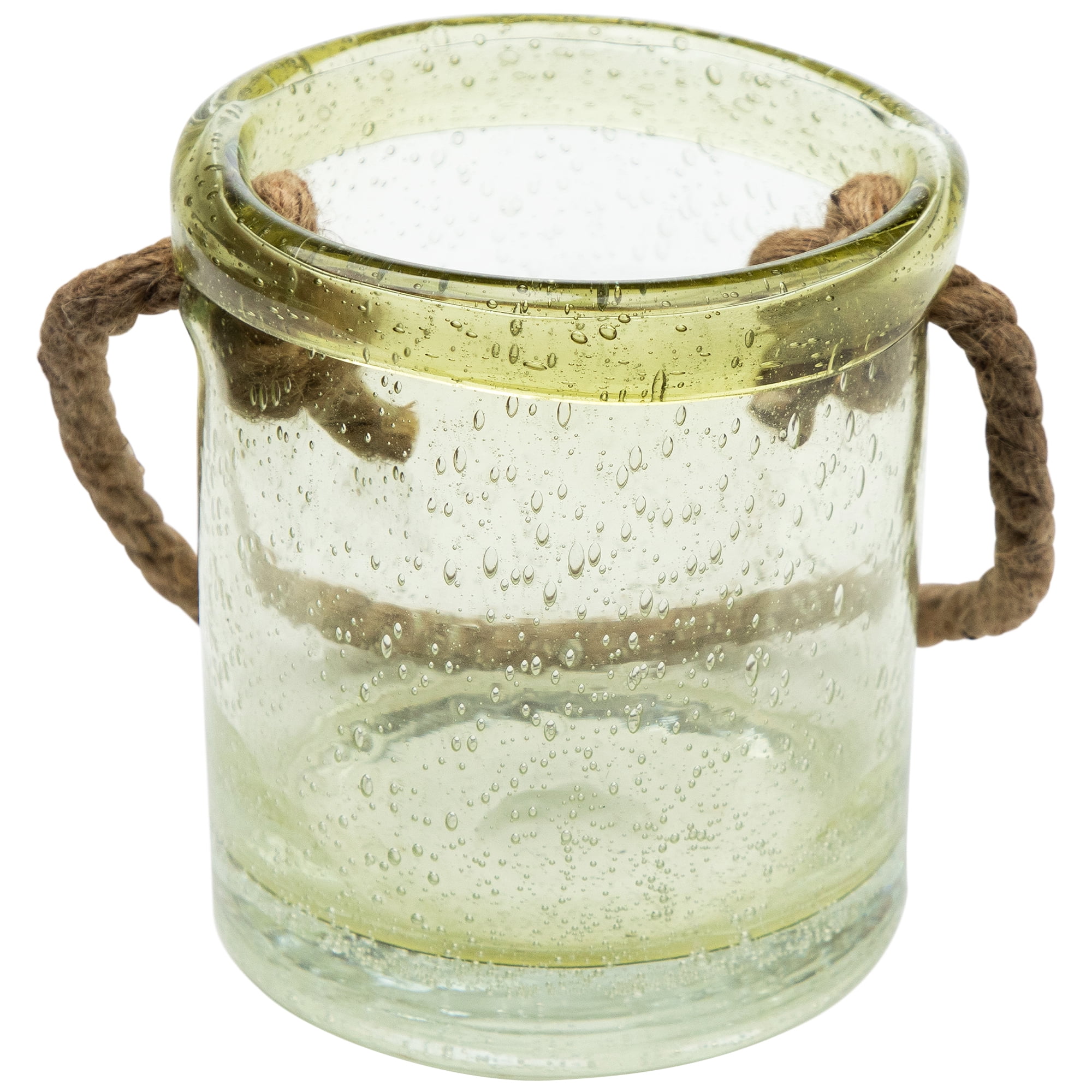Northlight Bubble Glass Hurricane Candle Holder - 6.5" - Lemonade Yellow