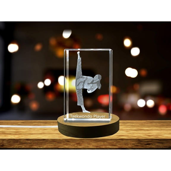 Taekwondo Player 3D Engraved Crystal 3D Engraved Crystal Keepsake/Gift/Decor/Collectible/Souvenir