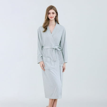 

YSEINBH Lightweight Soft Nightgown Long Bathrobes For Women Warm Winter PajamasDresses Elegant Sleepwear
