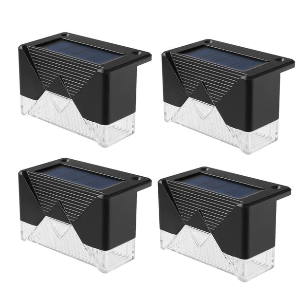 Injueey 4 Uds luces solares para cubierta 700mAh luces de paso con energía Solar IP65 luces de valla de luz cálida impermeables para jardín porche Iluminación y accesorios Injueey HA017346-00