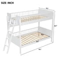 thumbnail image 5 of Bellemave Bunk Bed with Storage Shelves, Wooden Twin Over Twin Bunk Beds with with Bookshelf and Ladder, Ladder Can be Changed Left or Right, No Box Spring Required,White, 5 of 7