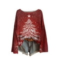 thumbnail image 5 of Horkkom Ugly Sweater Christmas Women Christmas Tree Print Sweaters Party Holiday Long Sleeve Sweaters S, 5 of 5