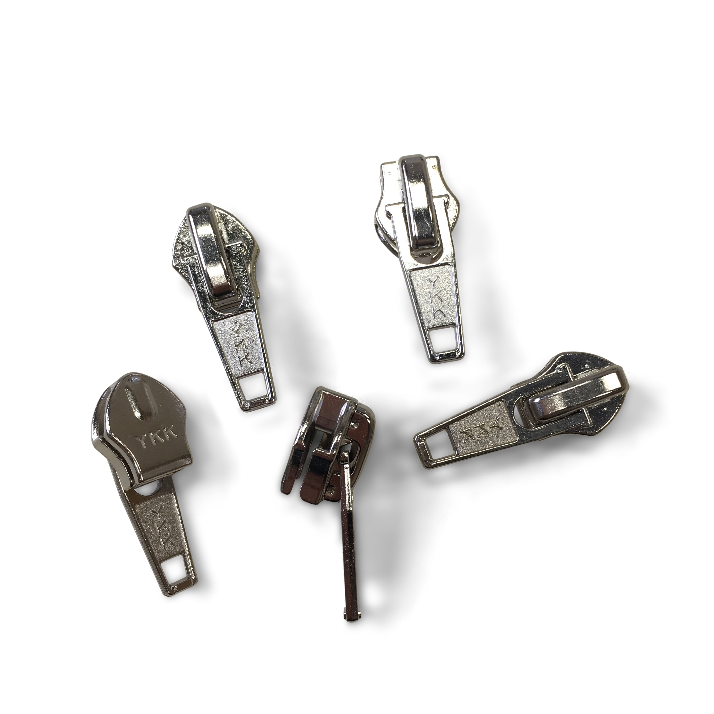 Zipper by The Yard YKK #3 Coil Chain Non‑Lock Special Short Tab Pull  Aluminum