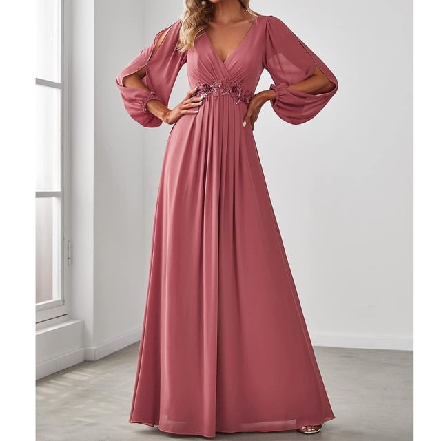 LOVZFMLL Robes Femmes Printemps/été Sans Manches Couleur Col en V Robe Longue Enveloppante