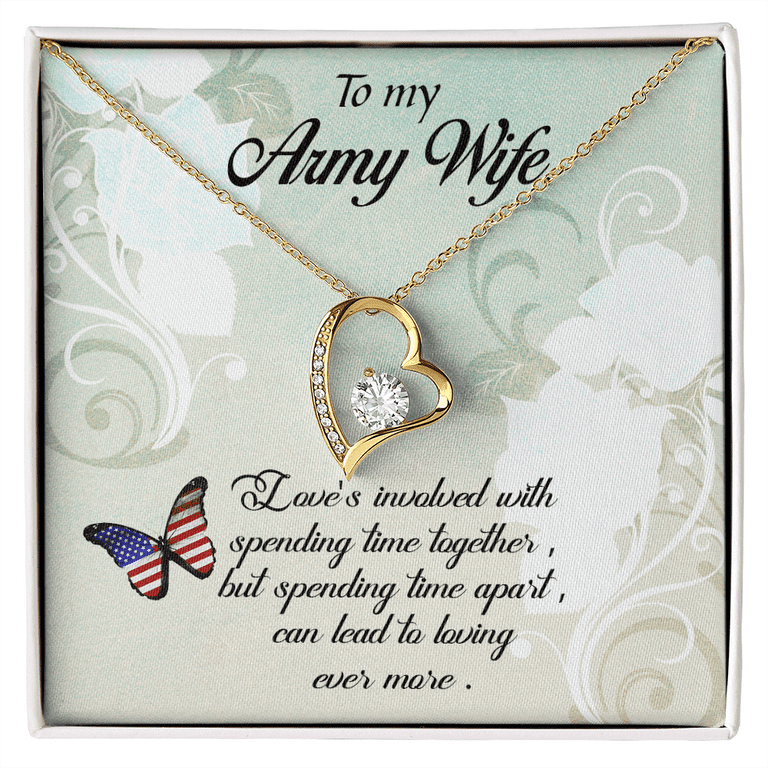 To My Wife Spending Time Together Army Wife Forever Necklace w