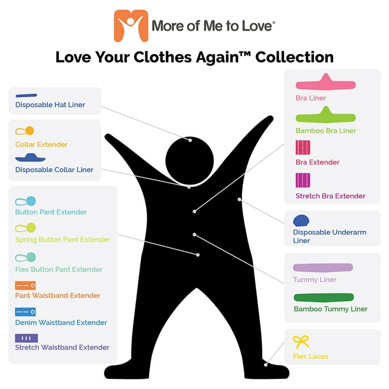 25-Pack Pant Extender Kit with Button Pant Extenders and Waistband Extenders from More of Me to Love