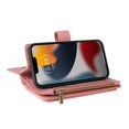 thumbnail image 6 of SaniMore Case for Samsung Galaxy Z Fold 4 7.6", PU Leather Zipper Wallet + Card Holder + Detachable Wrist Strap Kickstand Magnetic Clasp 360°Full Protective Shockproof Anti-drop Business Case, Pink, 6 of 13