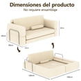thumbnail image 2 of Sofá Doble Modular Convertible Cama Pana Salón 2Plazas 160x180x60 Beige, 2 of 8