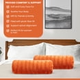 thumbnail image 4 of Cheer Collection Faux Fur Bolster Pillow, Rust, 4 of 5