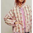 thumbnail image 4 of Women's Cropped Puffer Jacket Floral Print Quilted Puffer Jackets Open Front Lightweight Short Jacket Trendy, 4 of 6