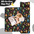 thumbnail image 4 of Robot and Lightning Black Pattern Teens Toddler Nap Mat with Pillow, Sleeping Mat Bag for Preschool Daycare 60"x20", 4 of 6