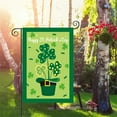thumbnail image 2 of St Patricks Day Garden Flag Outdoor Holiday Decor for Patio Yard Irish Theme with Shamrock Leprechaun Harp Design(Green), 2 of 6