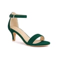 thumbnail image 1 of BLISSFUL STEP Sandales à Petits Talons pour Femmes à Brides, Bout Ouvert, Cheville, Vert 8.5, 1 of 7