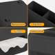 thumbnail image 5 of Caja de almacenamiento de pañuelos Flip | Organizador de plástico transparente con tapa | Diseño impermeable a prueba de polvo | Base estable antideslizante | Soporte multiusos para encimera de, 5 of 6