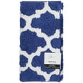 Mainstays Navy & White Fretwork Polyester Bath Rug