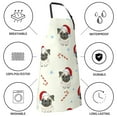 thumbnail image 5 of Kdxio Christmas Pug Dog Apron with Pockets Adjustable Kitchen Aprons for Men Women Waterproof Aprons for Cooking,Drawing,Crafting, Baking Household Cleaning, 5 of 8