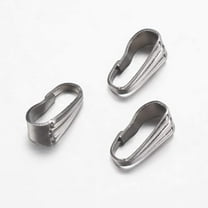Tarnish Resistant 304 Stainless Steel Snap On Bails Stainless Steel color 8.5x4x3.5mm Hole: 3x8mm 304 Stainless Steel