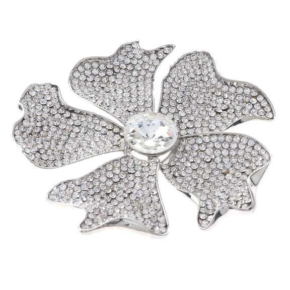 Large Crystal Flower Brooch
