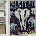 thumbnail image 6 of Autua Elephant Tapestry Maximalism Shower Curtain Set for Bathroom Decoration with Hooks 69"x72, 6 of 7