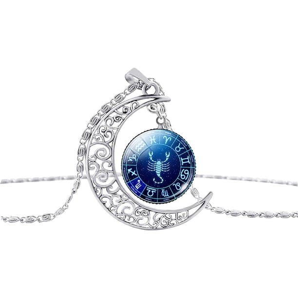 12 Constelación Luna Collar Colgante Gema Universo estrellado