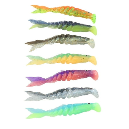 Environmentally Friendly Soft Fishing Lures Multi-Section Paddle Tail Swimbaits For Predator Fish With Realistic Tail Movement 8Cm Seven-Pack Box