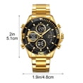 thumbnail image 3 of Reloj de cuarzo digital para negocios, para hombres y mujeres, con correa de acero inoxidable, resistente al agua hasta 30 metros, función de fecha y alarma, elegante reloj de pulsera formal., 3 of 9