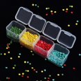 thumbnail image 4 of 3 Pack 28 Grids Diamond Painting Box Storage 5D Diamond Painting Accessories Storage Box for Diamond Embroidery with 3 Pack Tweezers and 168 Pieces Craft Label Marker Sticker, 4 of 6