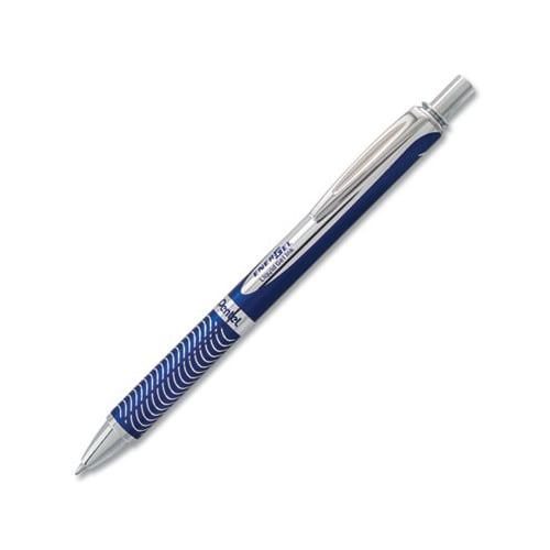 EnerGel Alloy RT Retractable Gel Pen Medium 0.7mm, Black Ink, Blue Barrel