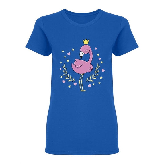 Flamingo In Crown Shaped T-Shirt Women -Image by Shutterstock, Female XX-Large