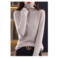 thumbnail image 1 of Suéter de lana para mujer, camisa base con cuello de pelo, suéter de cachemira de otoño e invierno, suéter de chaqueta de cuello alto de estilo extranjero, 1 of 6