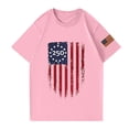 thumbnail image 4 of Hogleaql American Flag Shirts Men: Crew Neck 4th Of July Patriotic Tee Top Short Sleeve USA Independence Day Graphic for Men Trendy T-Shirts Pink 3XL, 4 of 4