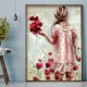 thumbnail image 5 of Cuadros Decorativos Chica hecha a mano en vestido rojo 5D DIY Kit de dibujo de taladro redondo completo pintura de diamante JShteea Nuevos Originales, 5 of 9