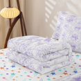 thumbnail image 5 of Homewish Flower Bow Zipper Twin Comforter Sets with Fitted Sheet and 2 Pillowcases For Kids Girls,White Purple Zipper Bedding Set,Colorful Stars Reversible,4-Piece, 5 of 7