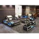 thumbnail image 5 of Luxury Living Room Sofa Italian Genuine Leather Couch with Bluetooth Speaker, USB and LED Light + Coffee Table, TV Stand My Lux Decor Round, 5 of 9