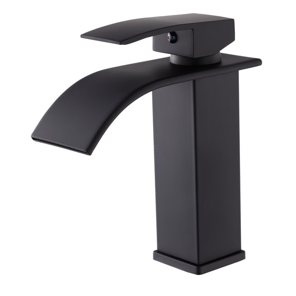 JERFIT Single Hole Bathroom Sink Faucet in Matte Black, Single Handle Brushed Nickel Finish, Anti-Rust Stainless Steel Lavatory Faucet with Ceramic Cartridge