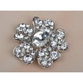 thumbnail image 2 of Shadow Clear Crystal Rhinestone y Tone Flower Fashion Design Pin Brooch, 2 of 5