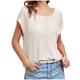 thumbnail image 1 of Camisas de Manga Corta Mujeres de Moda de Color Sólido Cuello Redondo de Punto Superior, Grande Blusa de Poliéster Casual para el Verano Al Aire Libre Y el Uso Diario, 1 of 5