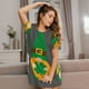 thumbnail image 3 of Fotbe Spring St Patrick’S Day Irish Gnomes Bata de Dormir para Mujer con Estampado, Camisón de Algodón de Manga Corta, Ropa de Dormir Casual, 3 of 6