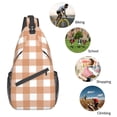 thumbnail image 6 of ZNDUO Sling Bag, Men Shoulder Backpack Small Cross Body Chest Sling Backpack-Brown Gingham Print Pattern, 6 of 8