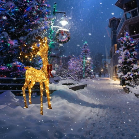 Yescom Blessing 3.6FT Lighted Christmas Reindeer 150 LED Christmas Outdoor Decor Waterproof Yard Patio Party Warm White