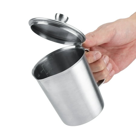 

Milk Frothing Pitcher Stainless Steel Milk Frother Steamer Cup with Cover & Measurement for Kitchen Cafe Bar 500ml/16.9oz