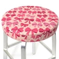 thumbnail image 3 of Lsque pink ribbon bows Pattern Round Bar chair cushion covers Velvet Fabric Premium Comfort Protects from Scratches and Stains for 14-17 Inch Chair-14 inch, 3 of 7